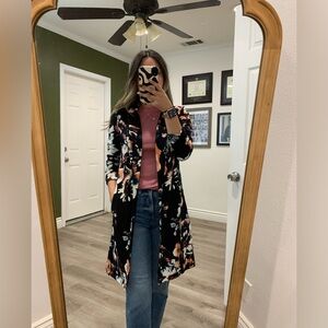 Floral long blazer